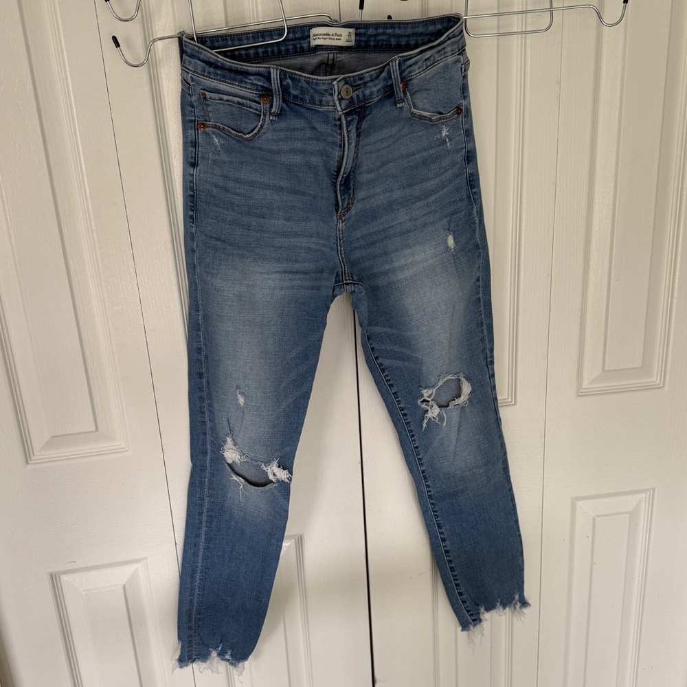 Women's Blue Distressed Jeans